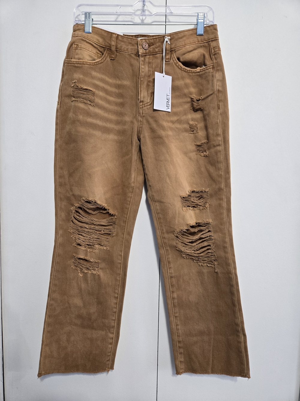 NWT Vervet Norah High Rise Distressed Straight Leg Jeans Size 27
